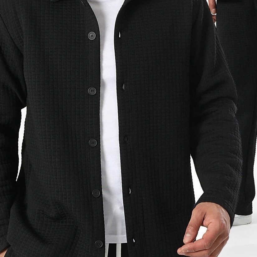 Anti-Wrinkle Small Plaid Lapel Simple Jacket Suits