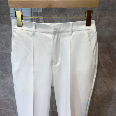 Men's Casual Cropped Trousers Straight Trousers