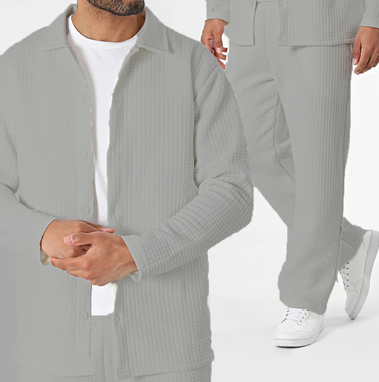 Anti-Wrinkle Small Plaid Lapel Simple Jacket Suits