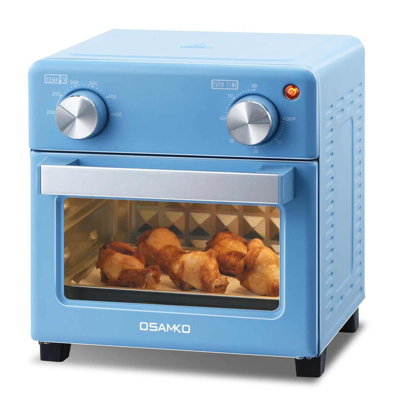 OSAMKO 5-in-1 Air Fryer Toaster Oven Combo 8L Air Fryer Convection Toaster with Fast Preheat Air Fry Bake Grill Broil Heat Blue