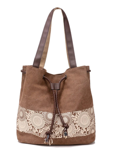 Women Printing Canvas Shoulder Bag Casual Hand Bags