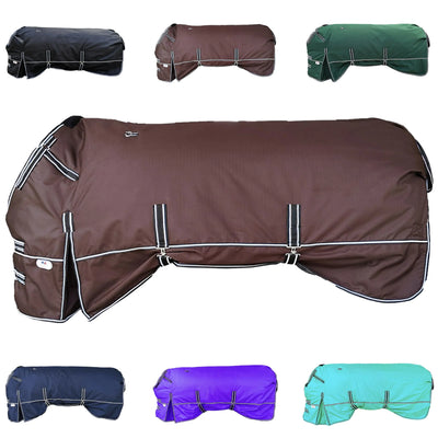 Majestic Ally 1200 D Ripstop Nylon Horse Turnout Blanket Waterproof Heavyweight Rain and Weather Resistant for Fall or Cold Winter Weather 250 GSM (Brown 72 - Inch)