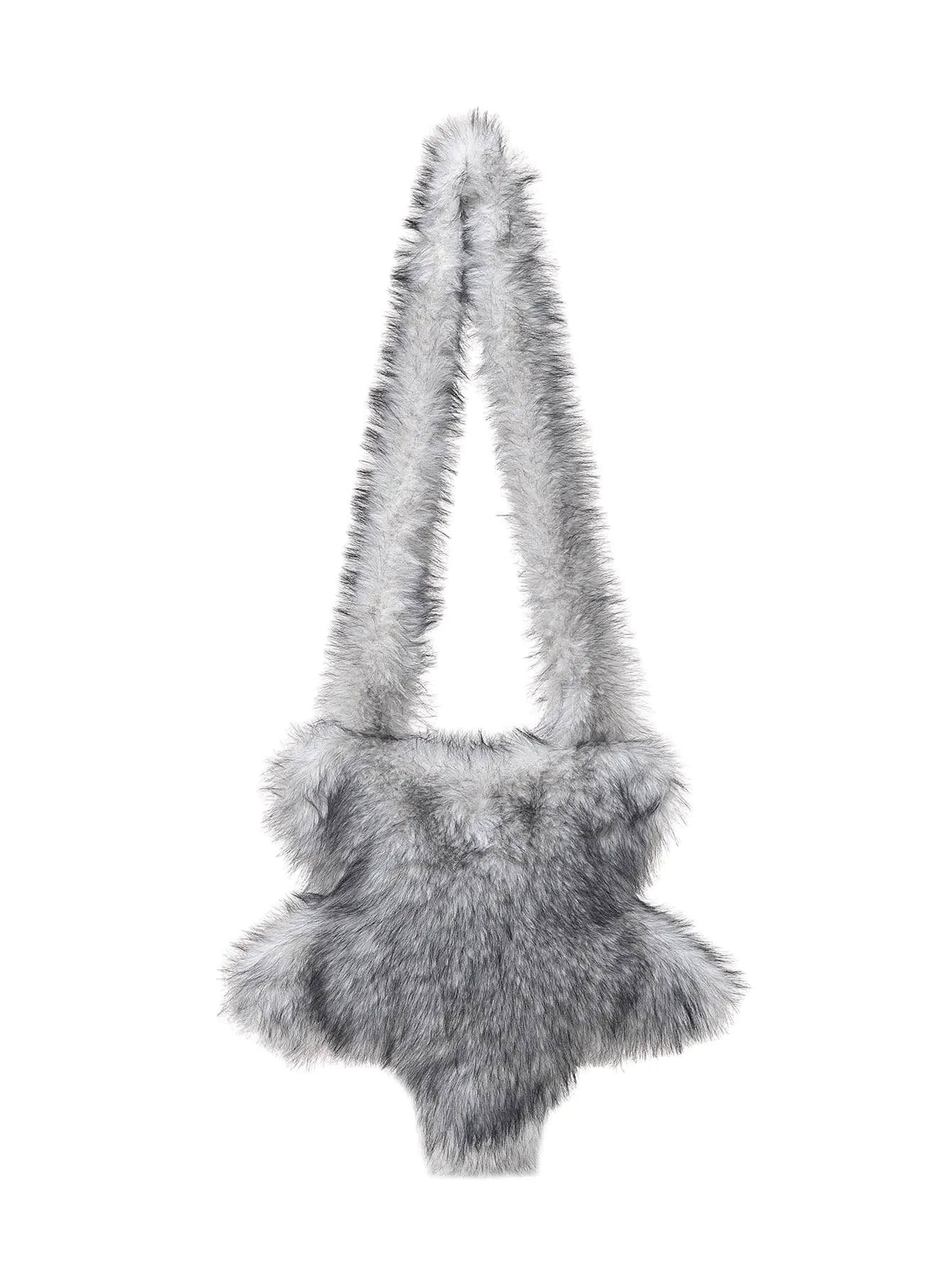 Verdusa Womens Fuzzy Crossbody Tote Bags Furry Shoulder Bags Furry Purse Handbag Grey One Size